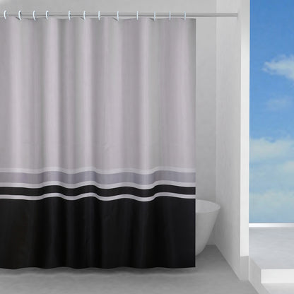Tenda doccia in tessuto 120x200 cm modello Elegance di Gedy - Bianco/Grigio/Nero by CeramicStore | Lo specialista del tuo bagno