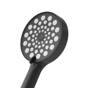 Particolare doccetta per doccia tonda nera 3 funzioni