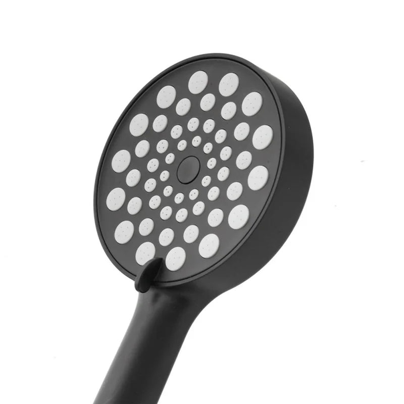 Particolare doccetta per doccia tonda nera 3 funzioni