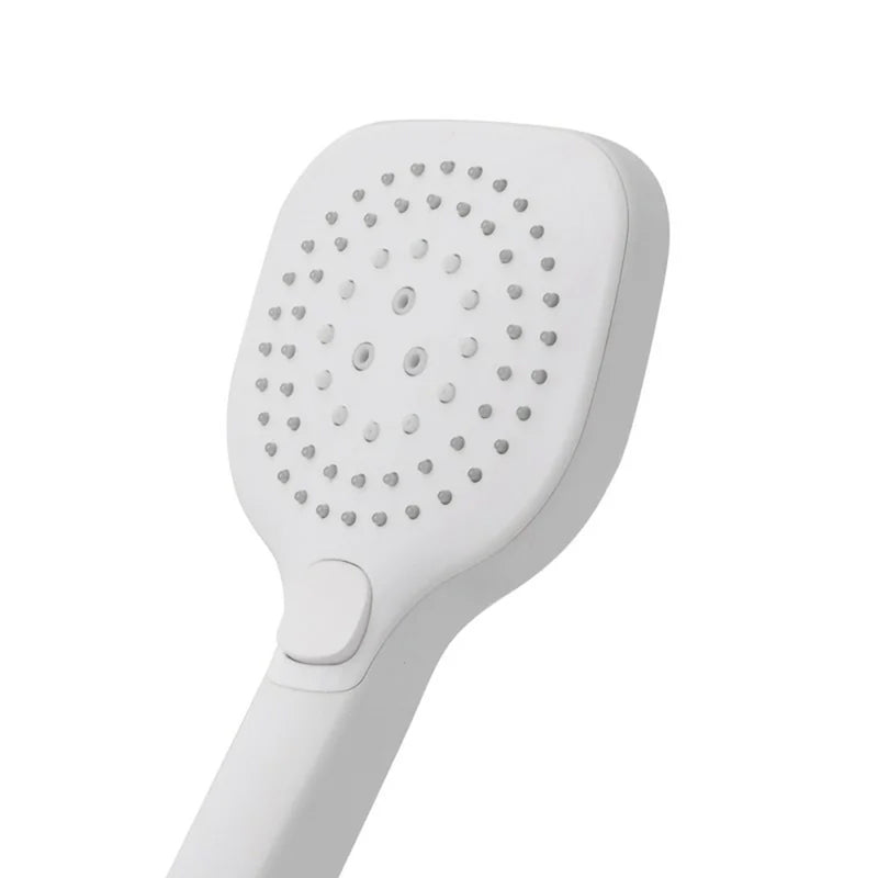 Particolare doccetta quadrata per doccia bianca 3 funzioni