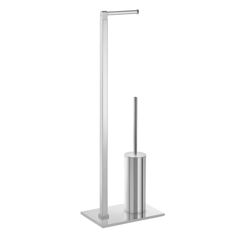 Piantana portarotolo e porta scopino modello Maine di Gedy in Acciaio Inox - Cromato