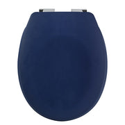 Sedile WC universale modello KLAK realizzato in  Thermo Dur Colore Blu Opaco e Cerniere in acciaio inox
