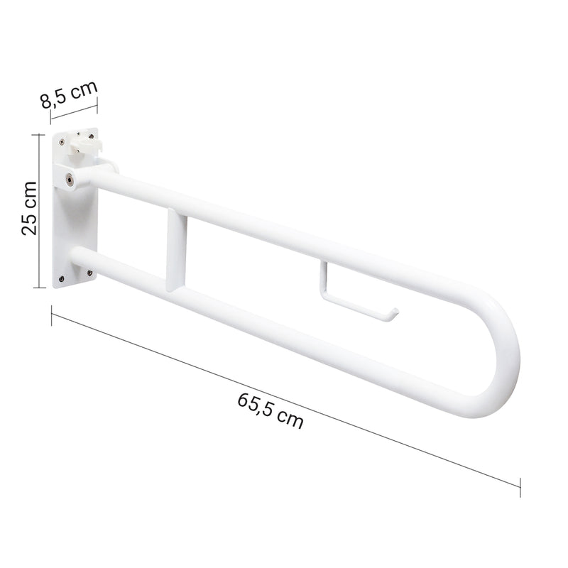 Appoggio ribaltabile con portarotolo modello Fortis di Gedy - Bianco