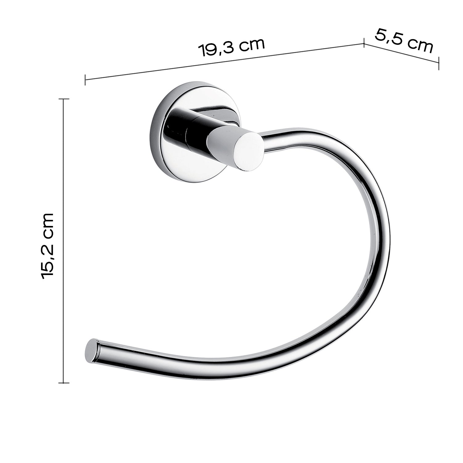 Porta asciugamani ad anello in Acciaio Inox e Cromall Gedy serie Felce - Cromato by CeramicStore | Lo specialista del tuo bagno