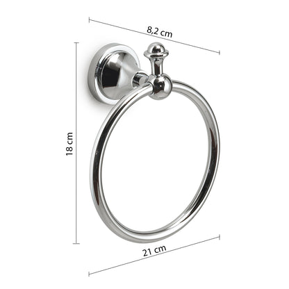 Porta asciugamani ad anello con installazione a parete Nevis di Gedy - Cromato by CeramicStore | Lo specialista del tuo bagno