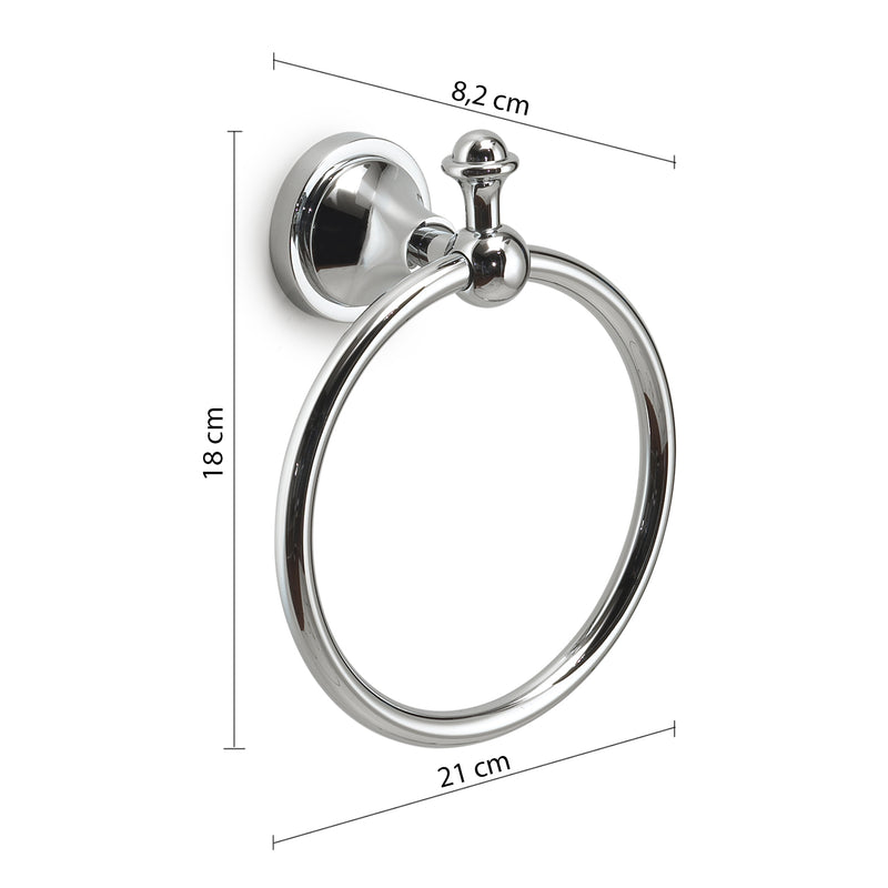 Porta asciugamani ad anello con installazione a parete Nevis di Gedy - Cromato by CeramicStore | Lo specialista del tuo bagno