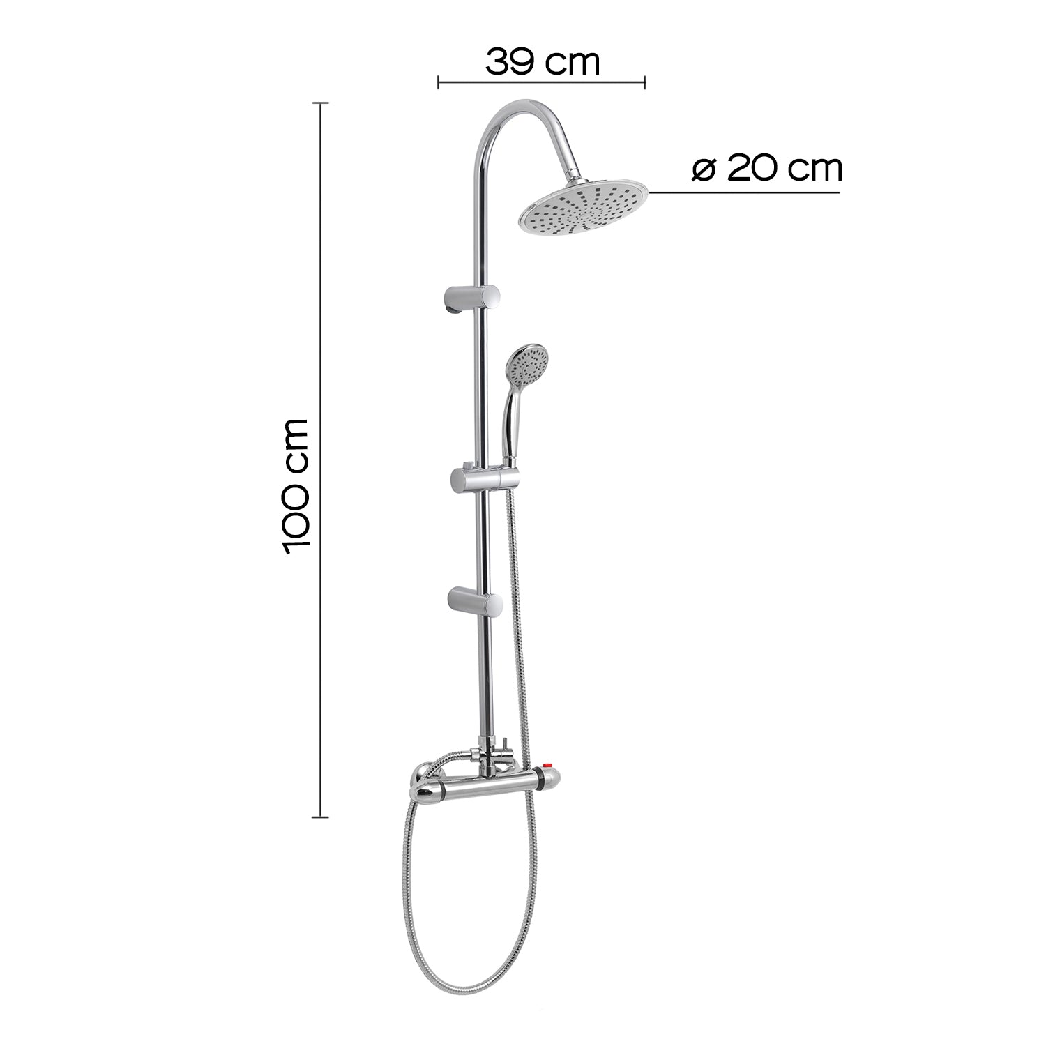 Colonna doccia tonda regolabile modello Easy Mix 01 di Gedy - 108cm/Cromo by CeramicStore | Lo specialista del tuo bagno