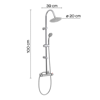 Colonna doccia tonda regolabile modello Easy Mix 01 di Gedy - 108cm/Cromo by CeramicStore | Lo specialista del tuo bagno