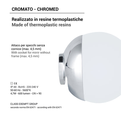 Lampada led tonda per specchio di Gedy modello Delos - Cromato by CeramicStore | Lo specialista del tuo bagno