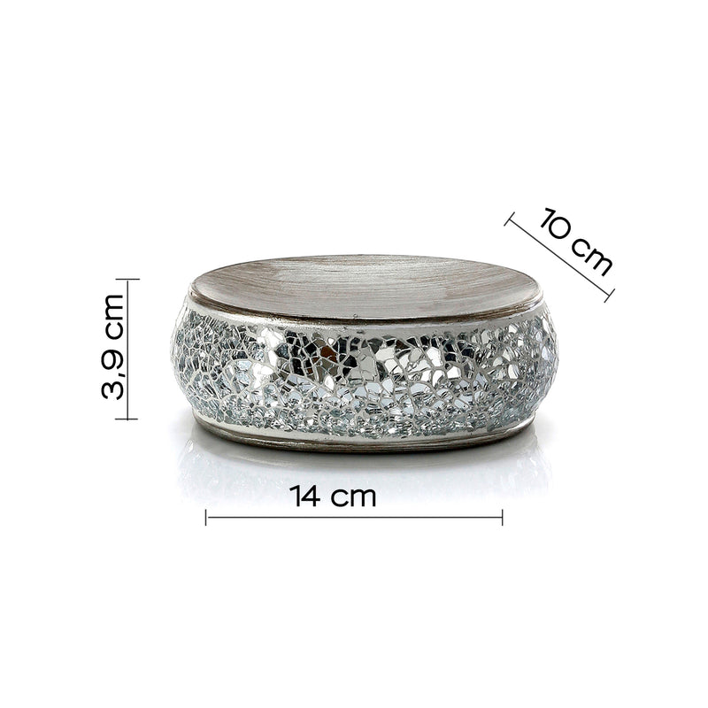 Portasapone in ceramica e vetro Gedy serie Myosotis - Argento
