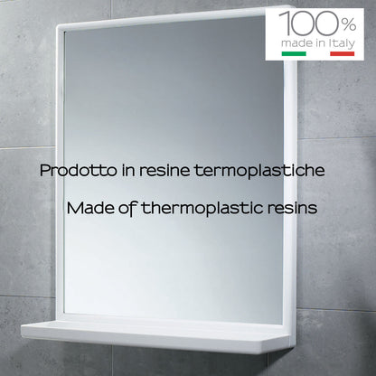 Specchio 45x60 con mensola di Gedy - Bianco by CeramicStore | Lo specialista del tuo bagno