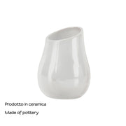 Portaspazzolini in ceramica Gedy modello Azalea - Bianco