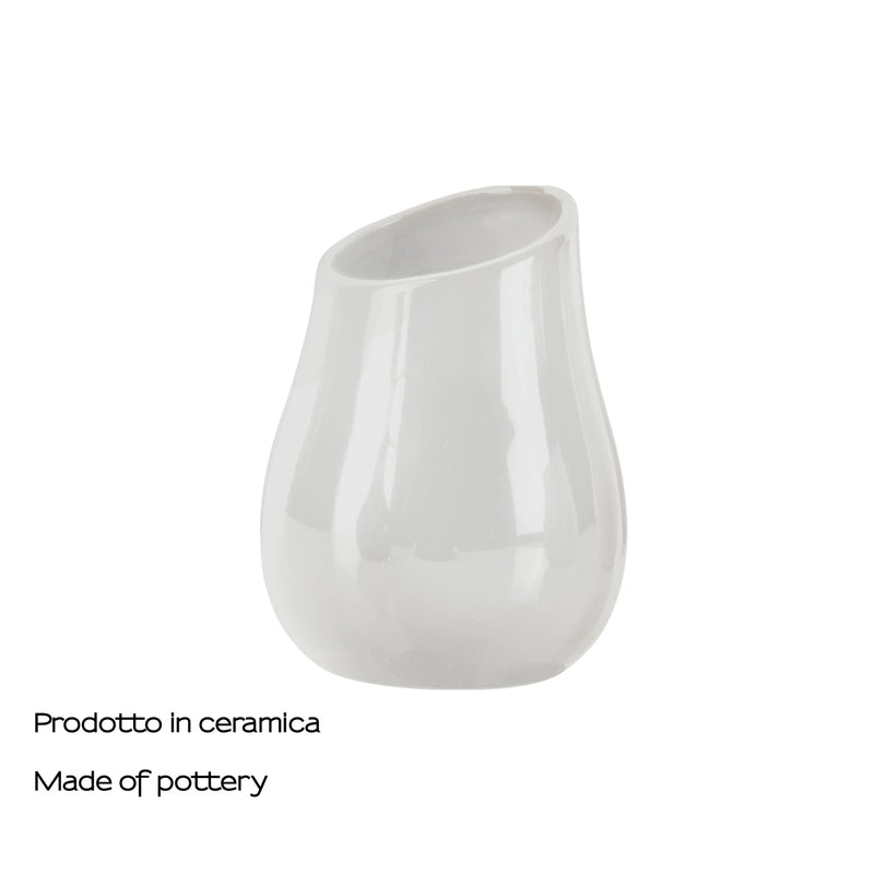Portaspazzolini in ceramica Gedy modello Azalea - Bianco