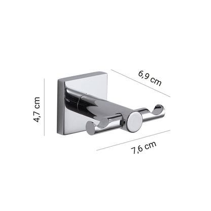 Appendiabiti doppio a muro di Gedy serie Fuji - Cromato by CeramicStore | Lo specialista del tuo bagno