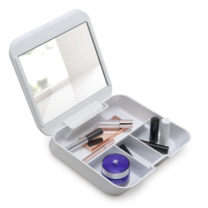 Organizer con specchio da appoggio Gedy serie Seventy - Bianco by CeramicStore | Lo specialista del tuo bagno