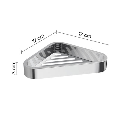 Portaoggetti angolare doccia in Acciaio Inox AISI 304 e Cromall Outline di Gedy - Cromato by CeramicStore | Lo specialista del tuo bagno