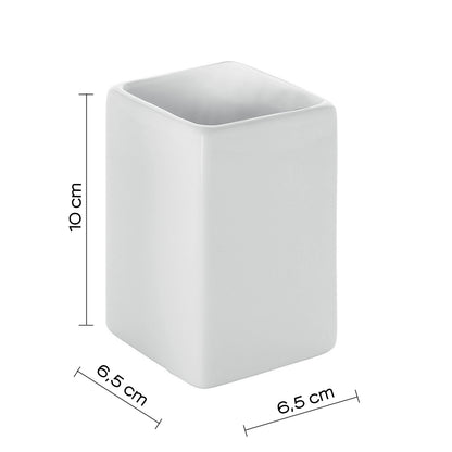 Portaspazzolini in ceramica Gedy serie Verbena - Bianco