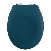 Sedile WC modello Neela con cerniere in ABS cromato - Petrolio Opaco