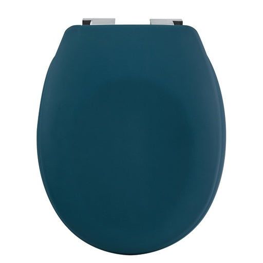 Sedile WC modello Neela con cerniere in ABS cromato - Petrolio Opaco