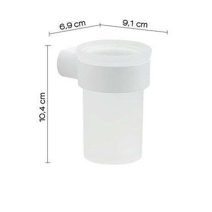 Portaspazzolini a muro in Ottone e Cromall Gedy serie Pirenei - Bianco Matt