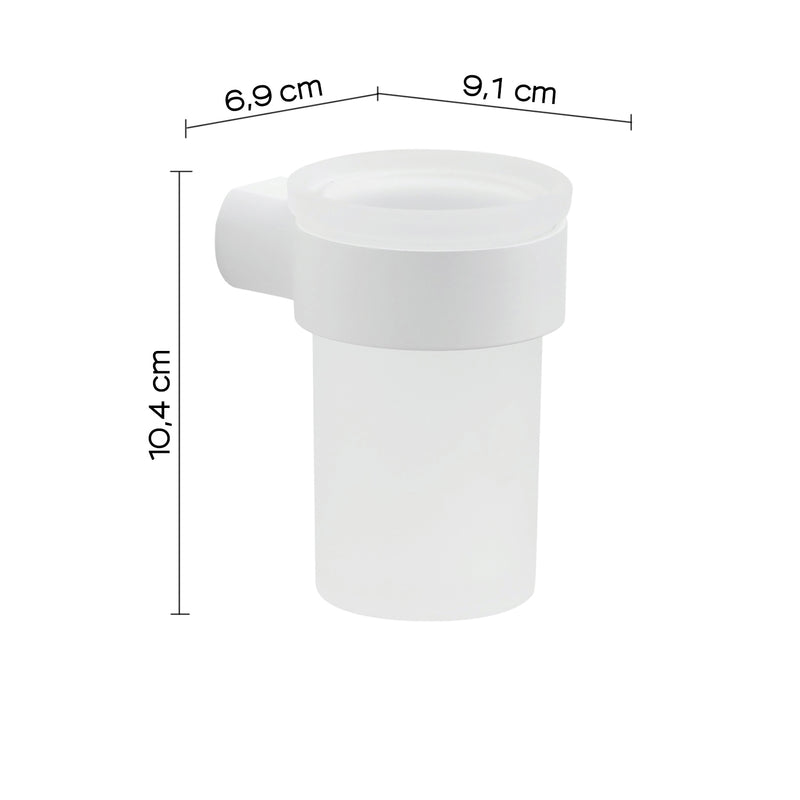 Portaspazzolini a muro in Ottone e Cromall Gedy serie Pirenei - Bianco Matt