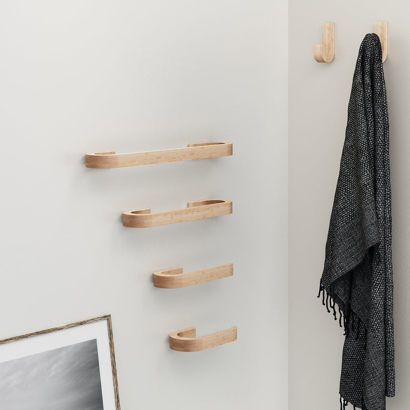 Set di 2 appendini in bambà¹ Gedy serie Himalaya - Naturale by CeramicStore | Lo specialista del tuo bagno