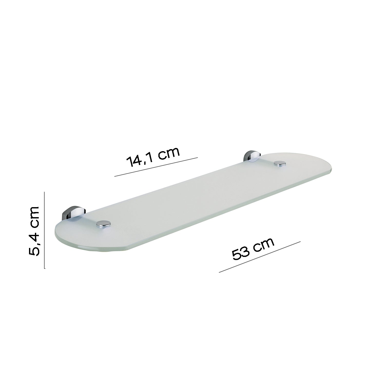 Mensola 55 cm a parete di Gedy serie Edera Plus - Cromato