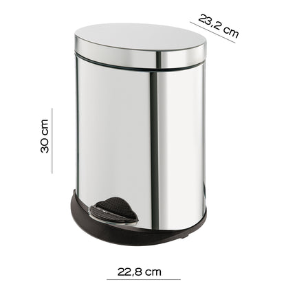 Cestino bagno ovale da 5 lt modello Argenta di Gedy - Cromato by CeramicStore | Lo specialista del tuo bagno
