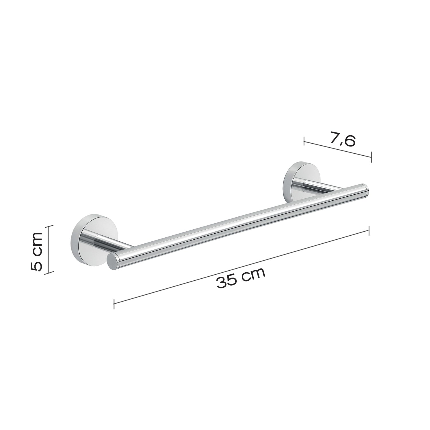 Portasalviette 35 cm a muro in Acciaio Inox Eros di Gedy - Cromato by CeramicStore | Lo specialista del tuo bagno