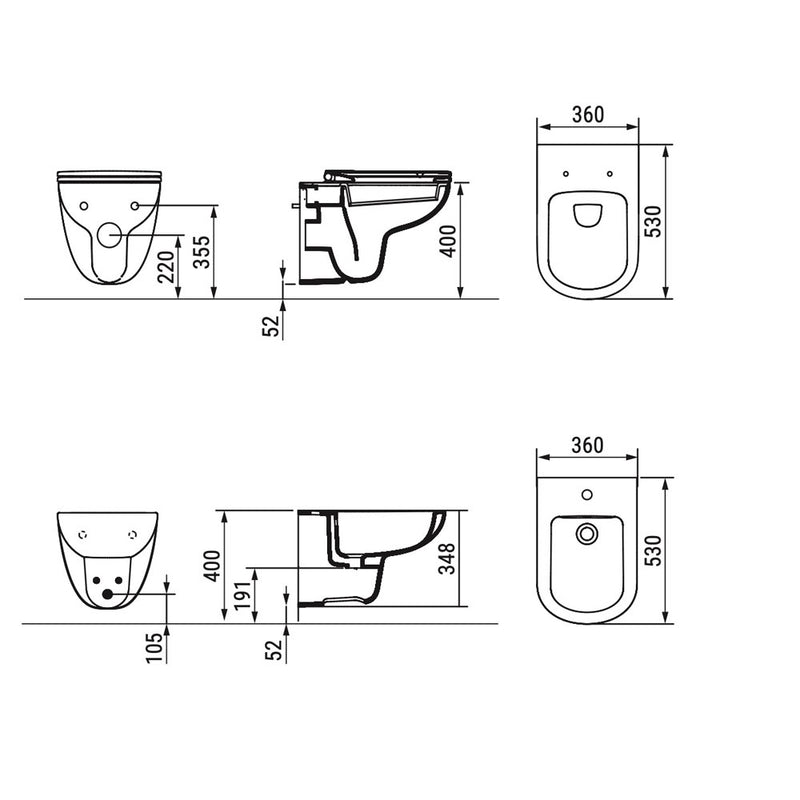 Sanitari sospesi  Dolomite Gemma 2 wc + bidet + sedile soft close