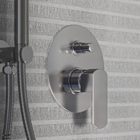 Mezclador monomando empotrado para ducha con desviador RubiFlux serie Dema - Cromo