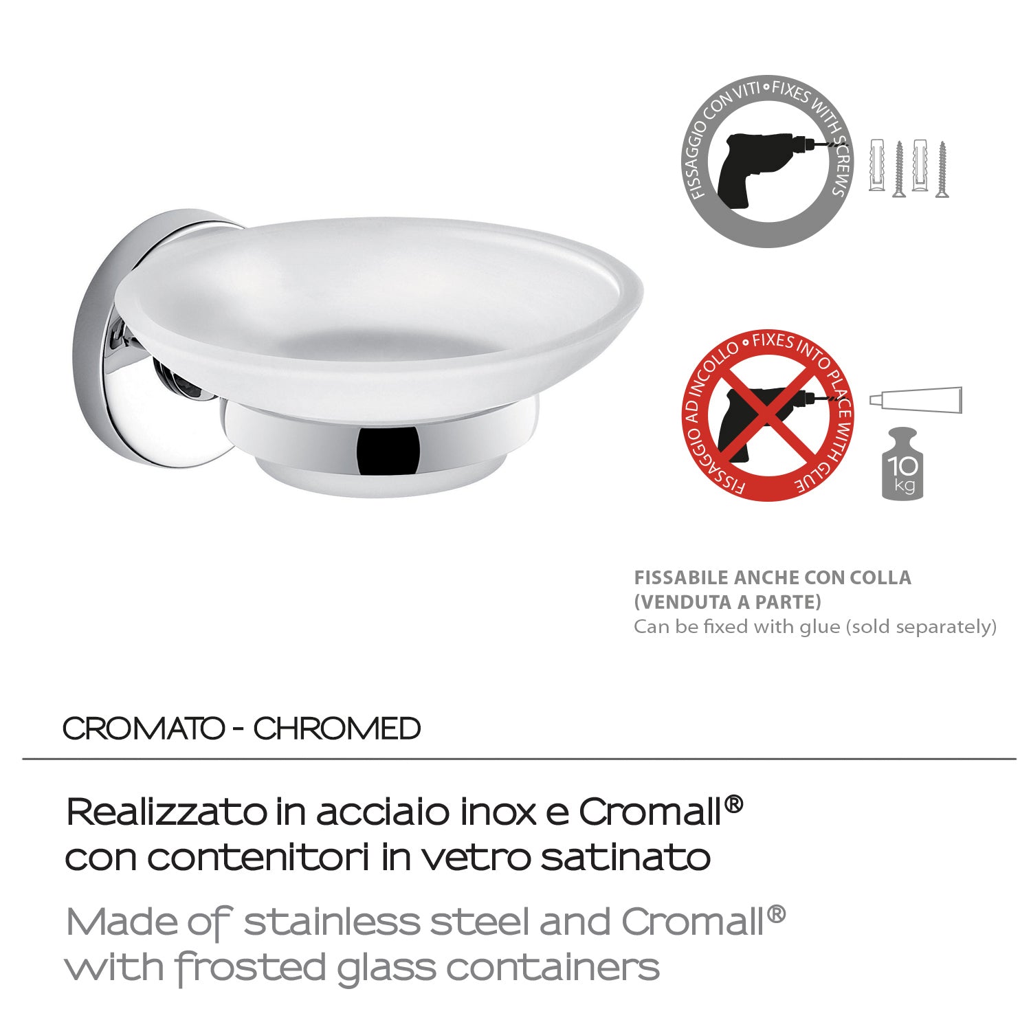 Portasapone in Acciaio Inox e Cromall Gedy serie Felce - Cromato by CeramicStore | Lo specialista del tuo bagno