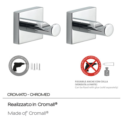 Appendiabiti 2 pezzi Fuji di Gedy - Cromato by CeramicStore | Lo specialista del tuo bagno