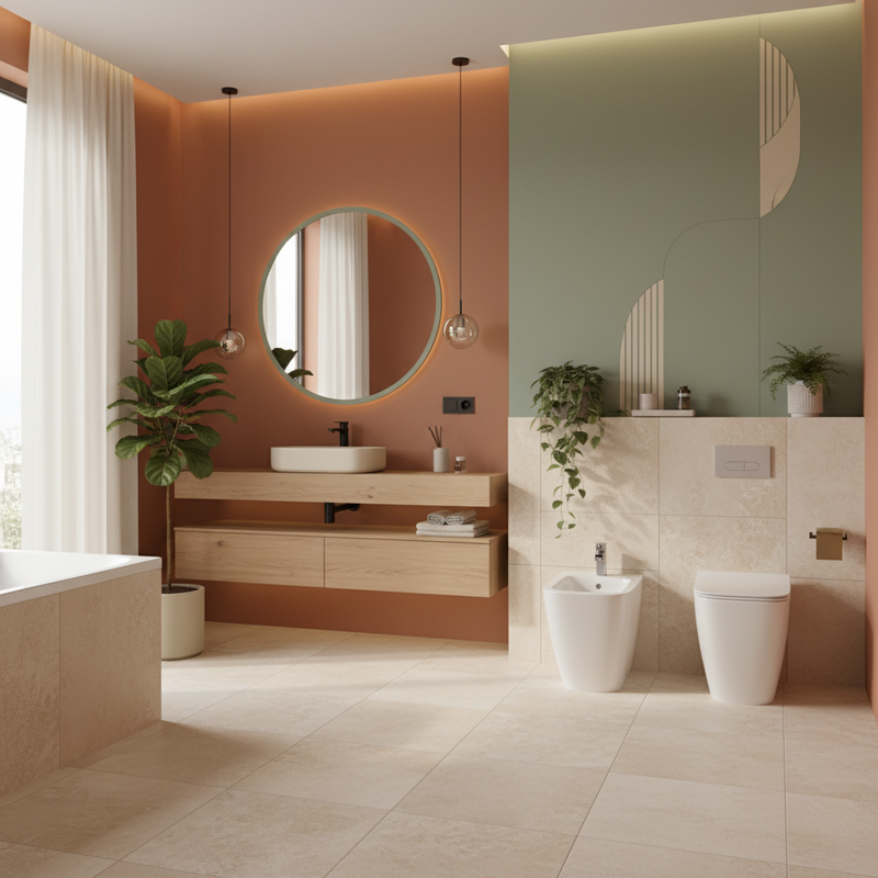 Sanitari filo parete  Scarico Traslato Senza Brida RimLS+ Ideal Standard I.life B bianco lucido WC+Bidet+Sedile Soft Close Slim (T458101+T458201+T500301)