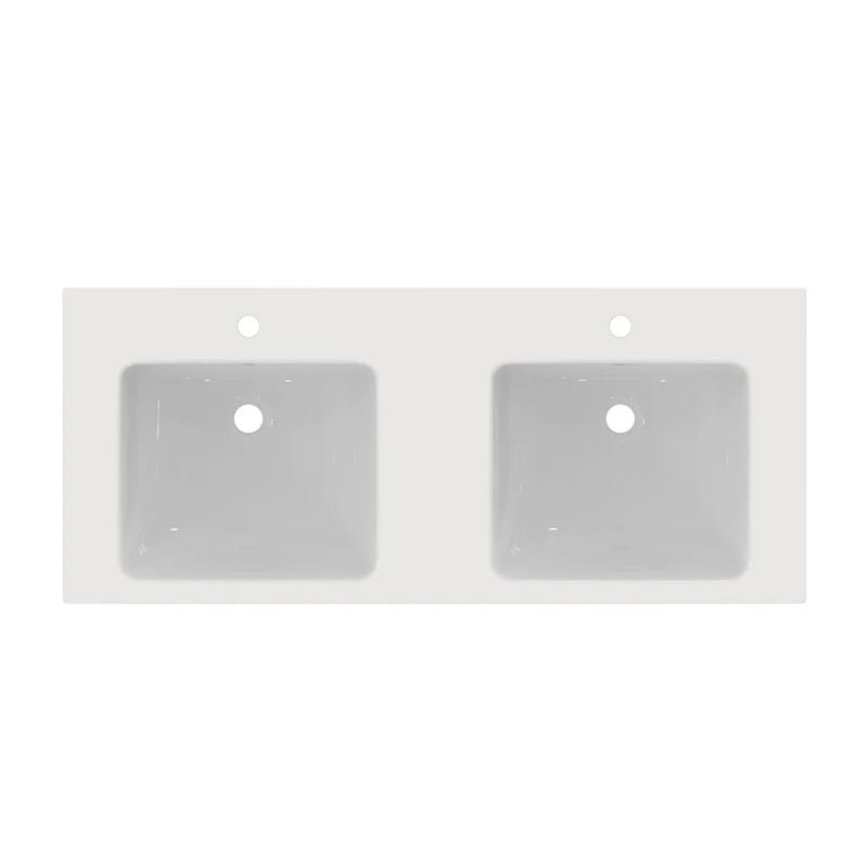 Lavabo Top da 121 cm  doppia vasca per installazione sospesa o su mobile da bagno Ideal Standard I.Life B Art T460201