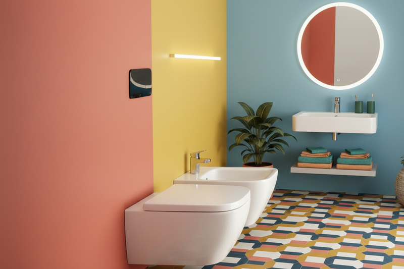 Sanitari sospesi Ideal Standard I.life B con trattamento SmartGuard+ bianco lucido WC+Bidet+Sedile SoftClose (T4615HY+T4614HY+T468301)