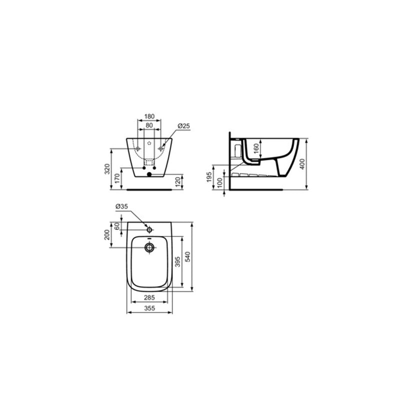 Bidet sospeso Ideal Standard I.Life B  Bianco lucido  con smalto SmartGuard+  ART T4615HY