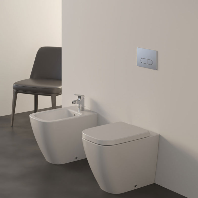 Sanitari filo parete Senza Brida RimLS+ Ideal Standard I.life B bianco lucido WC+Bidet+Sedile Soft Close (T461601+T461701+T468301)