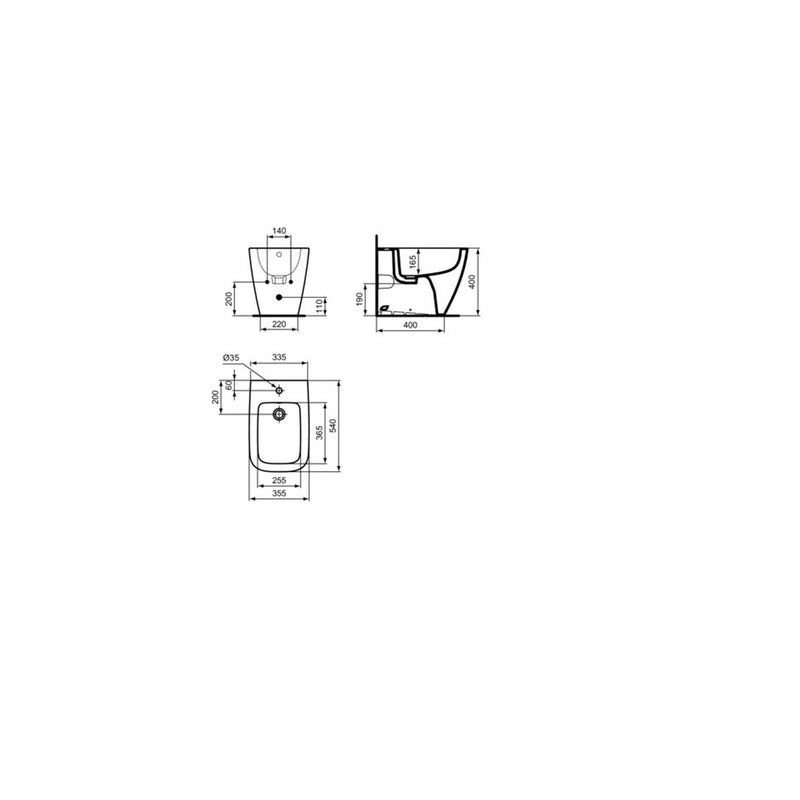 Sanitari filo parete Senza Brida RimLS+ Ideal Standard I.life B bianco lucido WC+Bidet+Sedile Soft Close Slim (T461601+T461701+T500301)