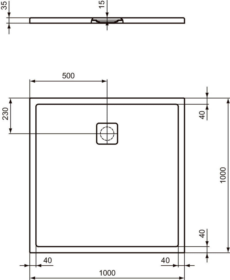 Piatto doccia effetto pietra Ideal Standard ULTRA FLAT EVO 100x1000 BIANCO SETA
