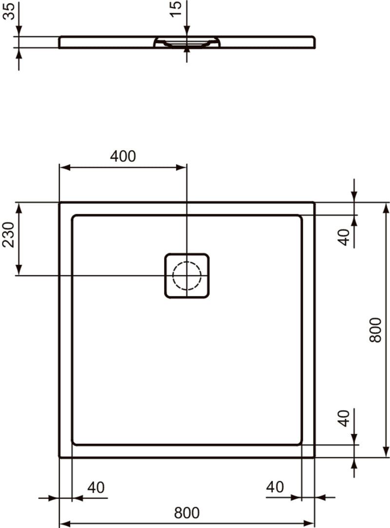 Piatto doccia effetto pietra Ideal Standard ULTRA FLAT EVO 80x80 BIANCO SETA