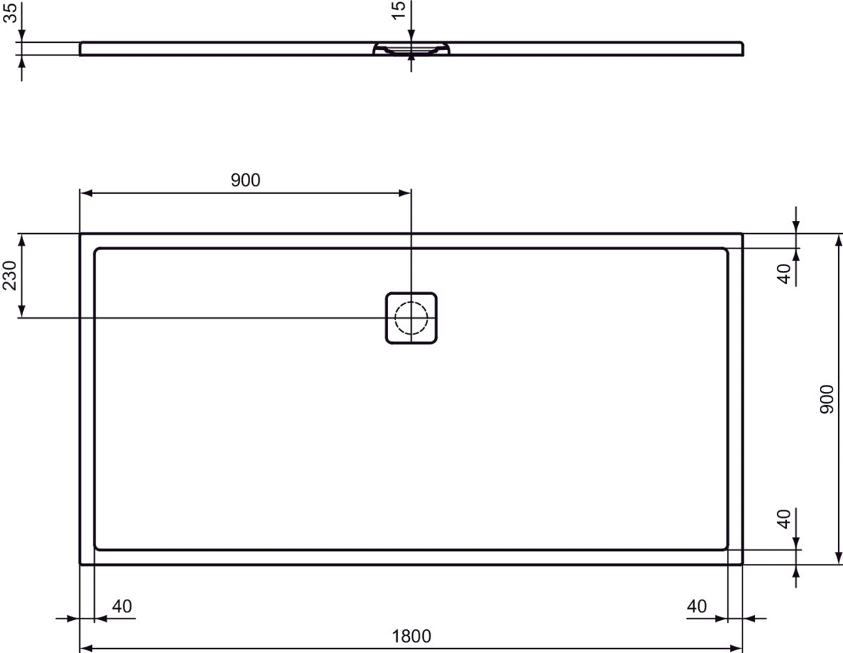 Piatto Doccia  Ideal Standarad Ultra Flat Evo 180×90 cm Bianco Seta in StoneTech completo di copripiletta