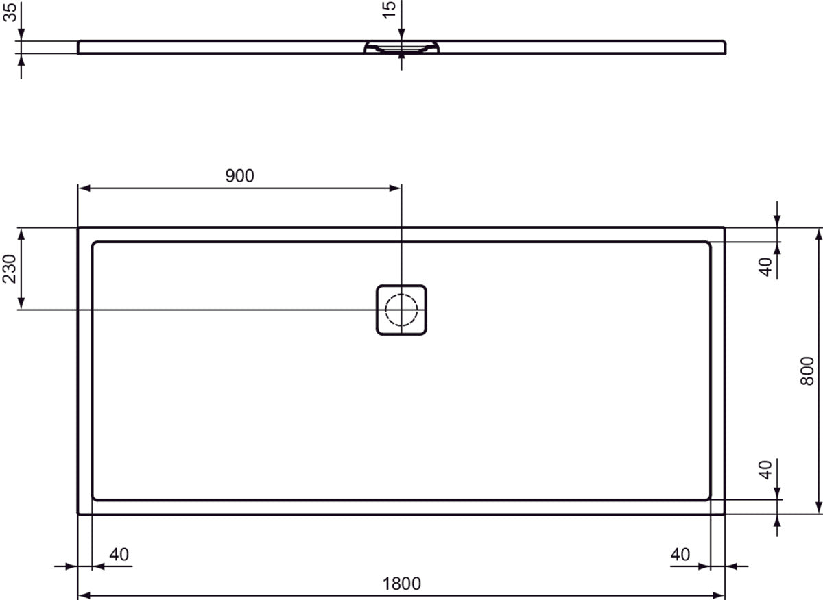 Piatto Doccia  Ideal Standarad Ultra Flat Evo 180×80 cm Bianco Seta in StoneTech completo di copripiletta