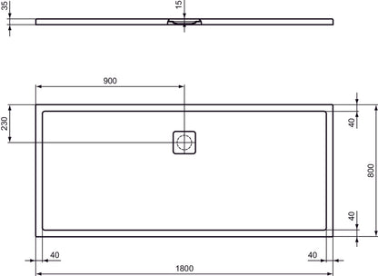 Piatto Doccia  Ideal Standarad Ultra Flat Evo 180×80 cm Bianco Seta in StoneTech completo di copripiletta