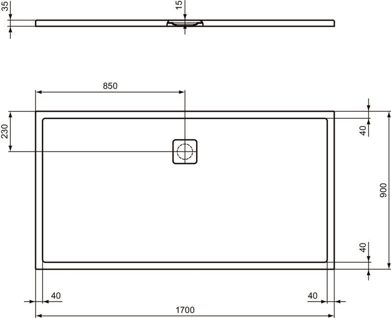 Piatto doccia effetto pietra Ideal Standard ULTRA FLAT EVO 160X90 BIANCO SETA