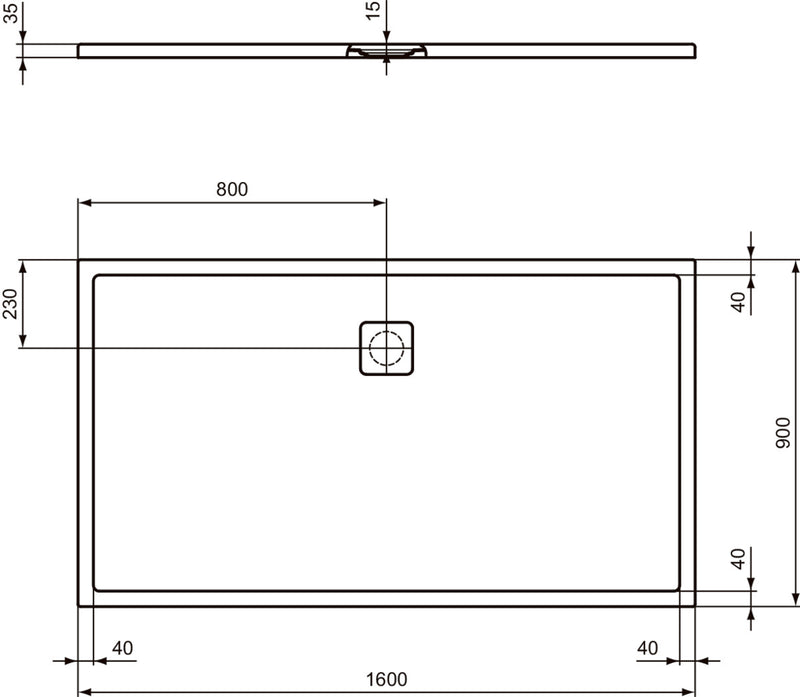 Piatto doccia effetto pietra Ideal Standard ULTRA FLAT EVO 140x90 BIANCO SETA