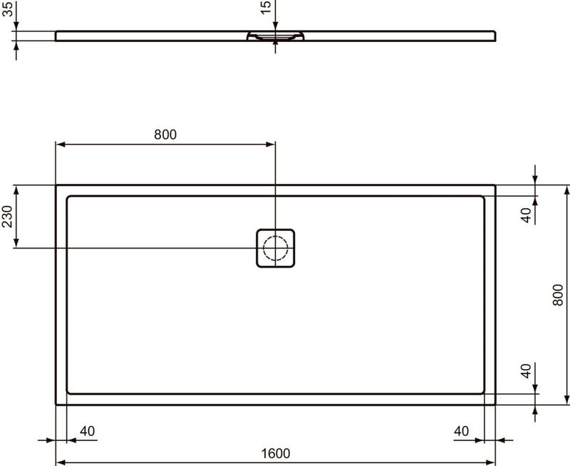 Piatto doccia effetto pietra Ideal Standard ULTRA FLAT EVO 160X180 BIANCO SETA