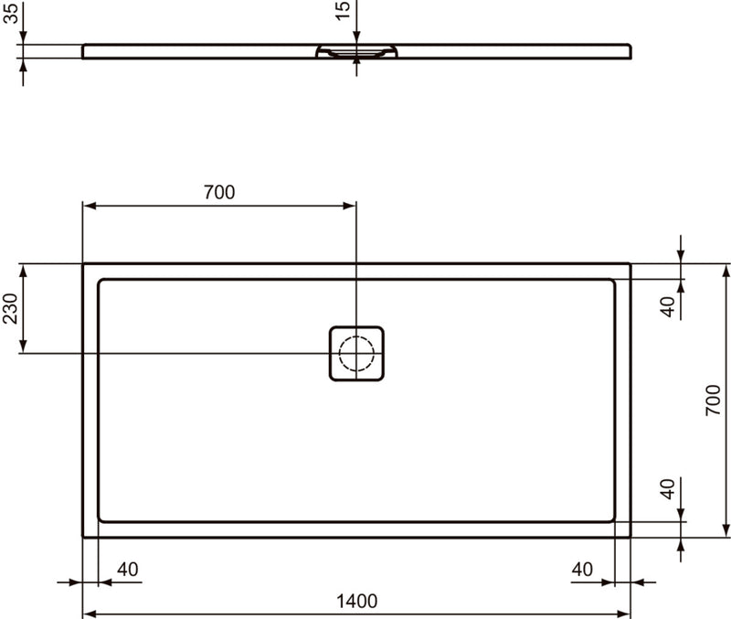 Piatto doccia effetto pietra Ideal Standard ULTRA FLAT EVO 140x70 BIANCO SETA