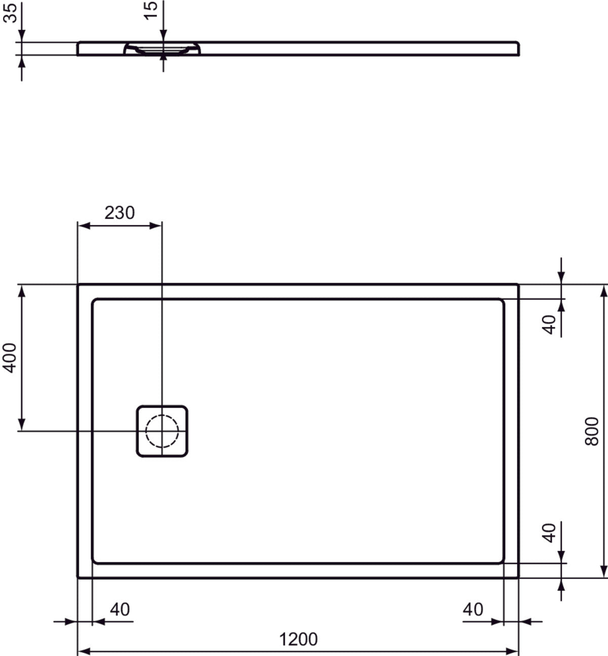 Piatto Doccia Ideal Standarad Ultra Flat Evo 80×120 cm Bianco Seta in StoneTech completo di copripiletta