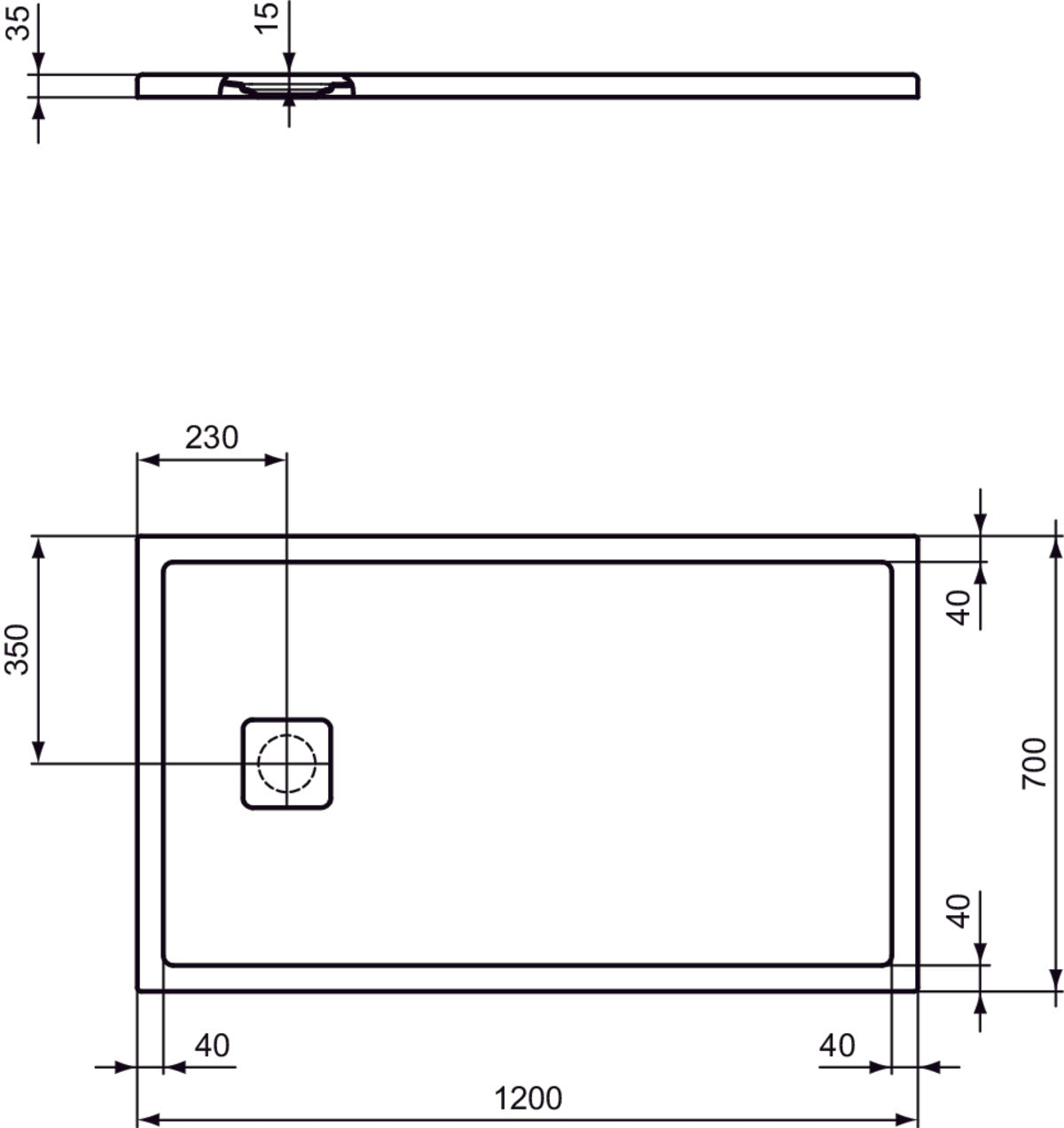Piatto Doccia Ideal Standarad Ultra Flat Evo 70×120 cm Bianco Seta in StoneTech completo di copripiletta